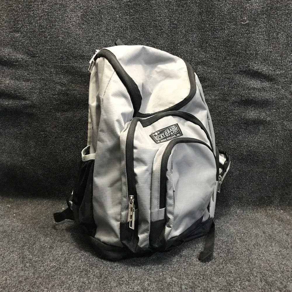 Lucky Brand & Co. Vintage Style Gray/Black Backpack Laptop Computer Bag Daypack